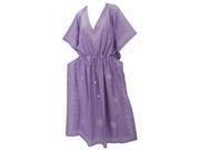 RAYON HAND Embroidered Lace Work PLUS Size Long Lounge wear Caftan Purple Women