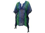 La Leela Sheer Chiffon Polka Dot Printed Colorfull Swim Cover up Beach Kaftan