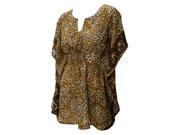 Women Beachwear Swimsuit Swimwear Dress Cover up Printed Brown 209 US 10 14