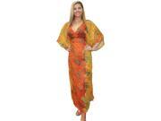 Women Beachwear Long Casual Dress Caftan Dress Printed Orange 1774 US 10 14