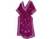 Pink Partywear Embroidered PLUS Size RAYON Long Lounge Caftan Maxi Night Gown