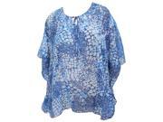 La Leela Animal Skin Printed Kaftan Short Swim Cover up Blue