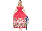 La Leela Beach Wear Cover Up Women Soft Likre Maxi Halter Long Tube Dress Red