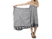 La Leela Tiger Printed Beach Swim Hawaiian Sarong Cover up Wraps Black White