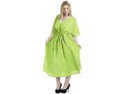 Designer RAYON Lace Sequin Work Partywear Beach Long Loose Green Nightwear Dress