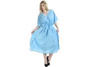 Designer RAYON Sequin Embroidered Sleepwear Beach Long Blue Night Gown Dress