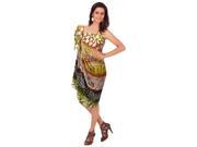 La Leela Multi colored With Animal Print Swim Hawaiian Sarong Wrap