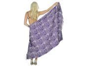 La Leela Zebra Printed Swim Hawaiian Sarong Cover up Wrap Purple