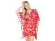 La Leela Chiffon Beautiful Printed Beach Cover up Red