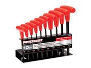 Powerbuilt® 10 pc Metric T Handle Hex Key Set in Storage Rack 940202
