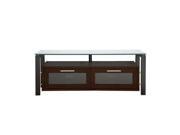 Plateau Decor 50 Video Cabinet Espresso with Black Frame and Clear Glass