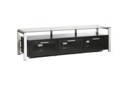 Plateau Decor 71 Video Cabinet Black with Silver Frame and Clear Glass
