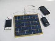 5W Epoxy Solar panel mobile phone battery charger Multinational USB cables phone battery charge