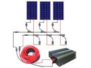 300W Grid Tie Solar Panel Kit System 3x100W Solar Panel Connector 300W On Grid Inverter