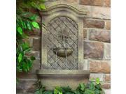 Sunnydaze Rosette Solar Wall Fountain Florentine Stone Solar Only Feature