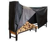 Sunnydaze 8 Foot Firewood Log Rack Log Rack Cover COMBO