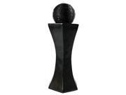 Sunnydaze Pedestal Ball Solar on Demand Water Fountain with Black Finish 31 Inch Tall