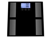 Sunnydaze Digital Precision High Accuracy Body Fat Bathroom Scale with Step On Technology and LCD Back Lit Screen Black