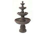 Sunnydaze Mediterranean 4 Tiered Outdoor Water Fountain with Electric Submersible Pump 49 Inch Tall
