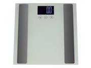 Sunnydaze Digital Precision High Accuracy Body Fat Bathroom Scale with Step On Technology and LCD Back Lit Screen White
