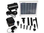 Sunnydaze Solar Pump and Solar Panel Kit with Battery Pack and LED Light 132 GPH 56 Inch Lift