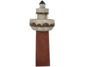 Sunnydaze Brick Lighthouse Outdoor Water Fountain with LED Light 36 Inches Tall