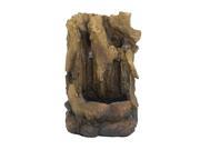 Sunnydaze Hollowed Log Tabletop Water Fountain with LED Lights 11.5 Inch Tall
