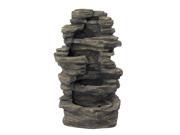 Sunnydaze Rock Falls Electric Waterfall Fountain with LED Lights 39 Inch Tall