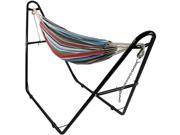 Sunnydaze Brazilian 2 Person Hammock with Universal Multi Use Steel Stand for Indoor or Outdoor Use Cool Breeze 440 Pound Capacity