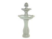 Sunnydaze Two Tier Pineapple Solar on Demand Outdoor Fountain Grey Finish 46 Inch Tall