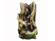 Sunnydaze Rustic Outdoor Waterfall with LED Lights 32 Inch Tall