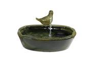 Sunnydaze Solar Green Glazed Dove Water Fountain