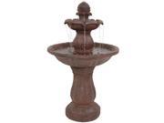 Sunnydaze Clover Blossom Cascading 2 Tier Outdoor Water Fountain 29 Inch Tall