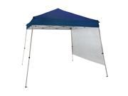 Sunnydaze Quick Up 8 Foot x 8 Foot Slant Leg Canopy and Half Sidewall Set with Carrying Bag Blue