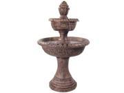 Sunnydaze Floral Tiered Solar on Demand Water Fountain 40 Inch Tall