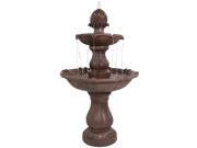 Sunnydaze 2 Tier Curved Plinth Outdoor Water Fountain 38 Inch Tall