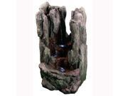 Sunnydaze Rock Cavern Falls Fountain with LED Lights 38 Inch Tall