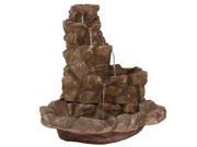 Sunnydaze Lighted Stone Springs Outdoor Water Fountain with LED Lights 41.5 Inch Tall