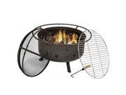 Sunnydaze Cosmic Fire Pit with Cooking Grill 30 Inch Diameter