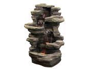 Sunnydaze Stacked Shale Electric Outdoor Waterfalll with LED Lights 38 Inch Tall