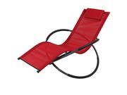 Sunnydaze Orbital Folding Zero Gravity Rocking Lounger w Pillow Red