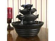 Sunnydaze Black Three Tier Cascading Tabletop Fountain w LED Lights 9 Inch Tall