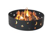 Sunnydaze Cosmic Stars and Moon Camping Fire Ring 36 Inch Diameter