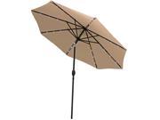 Sunnydaze Beige Aluminum 9 Foot Solar Patio Umbrella with Tilt Crank