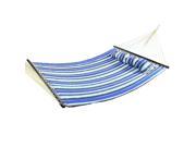Sunnydaze 2 Person Quilted Fabric Hammock with Spreader Bars and Detachable Pillow Heavy Duty 450 Pound Capacity Catalina Beach