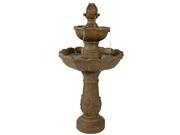 Sunnydaze Outdoor 2 Tier Blooming Flower Water Fountain 38 Inch Tall