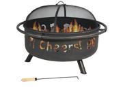 Sunnydaze Cheers Large Fire Pit with Brushed Metal Finish 36 Inch Diameter