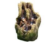 Sunnydaze Backwoods Cascading Falls Fountain with LED Lights 21.5 Inch Tall