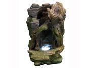 Sunnydaze Rustic Cave Water Fountain with LED Lights 21 Inch Tall
