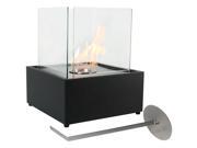 Sunnydaze Black Large Cubic Ventless Tabletop Bio Ethanol Fireplace